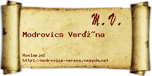 Modrovics Veréna névjegykártya
